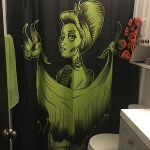 “Sourpuss”Tattooed Lady Shower Curtain